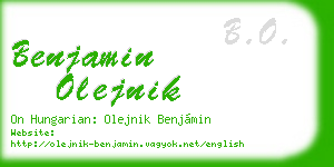 benjamin olejnik business card